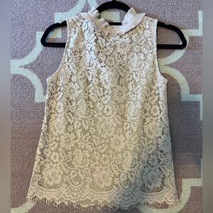 Jcrew beige lace shell tank XS